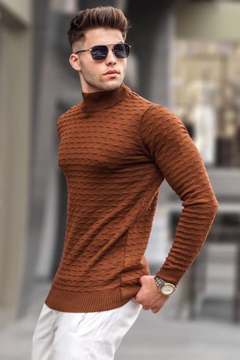 Camel Balıkçı Yaka Triko Kazak 5762