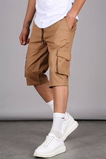 Camel Basic Kargo Cep Erkek Kapri Şort 5473