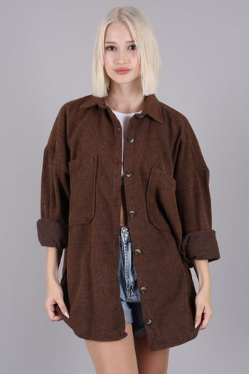 Camel Oversize Gömlek Ceket MG1562