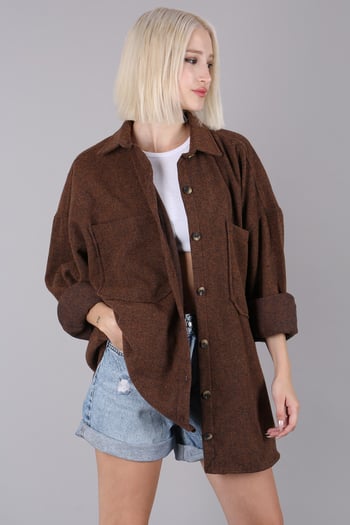 Camel Oversize Gömlek Ceket MG1562