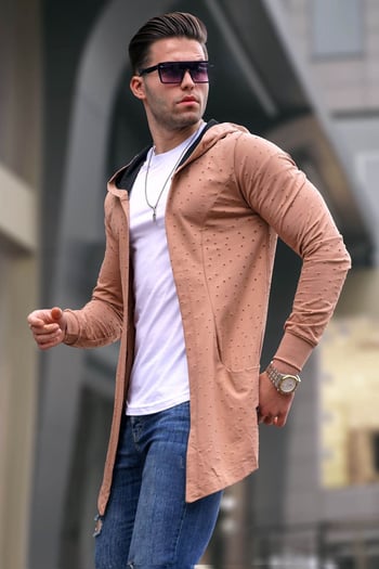 Camel Yırtık Detaylı Hırka 4093