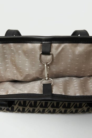 Michelle Siyah Monogram Omuz Çantası MG2838