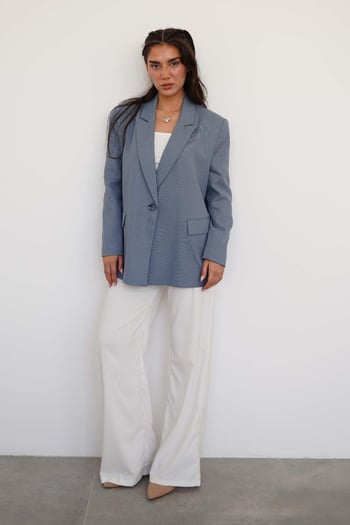 İndigo Oversize Blazer Kadın Ceket Mg2445
