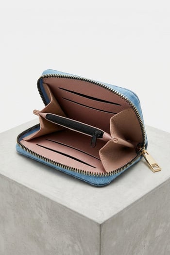 Açık Mavi Denim Taşlı Mini Cüzdan MG2847