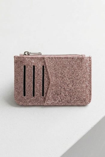 Pembe Simli Fermuarlı Kadın Kartlık MG2846
