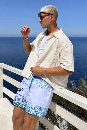 Green Printed Swim Shorts 5782