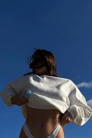 White Crewneck Basic Sweatshirt MG1559