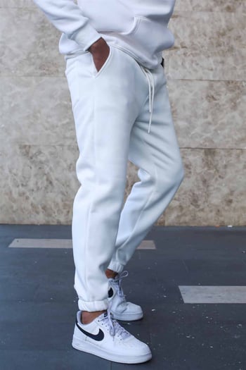 White Raised Basic Sweatpants 5482