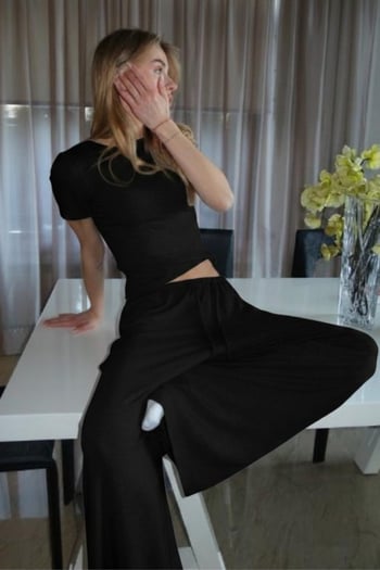 Siyah Modal Soft Touch Bağlamalı Eşofman MG2723