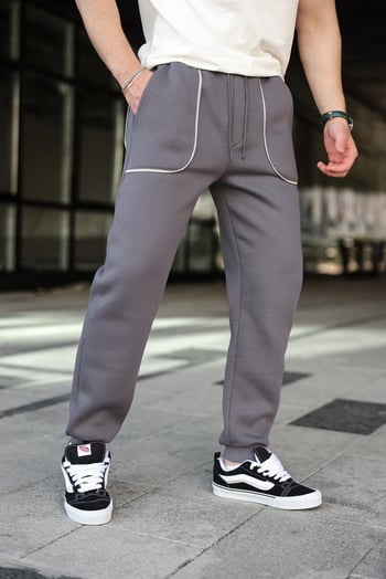 Füme Şerit Detaylı Jogger Eşofman Altı E6581