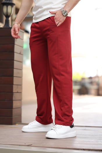  Madmext Bordo Rahat Kesim Erkek Eşofman Altı E6560