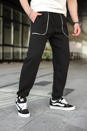 Siyah Şerit Detaylı Jogger Eşofman Altı E6581