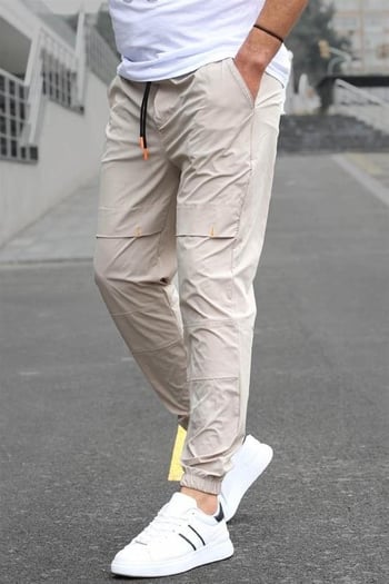 Madmext Men Basic Beige Sweatpants 5412