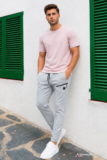 Madmext Men Basic Gray Sweatpants 4207