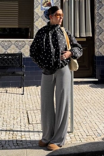 Siyah Çizgili Straight Fit Kadın Eşofman Altı MG2786