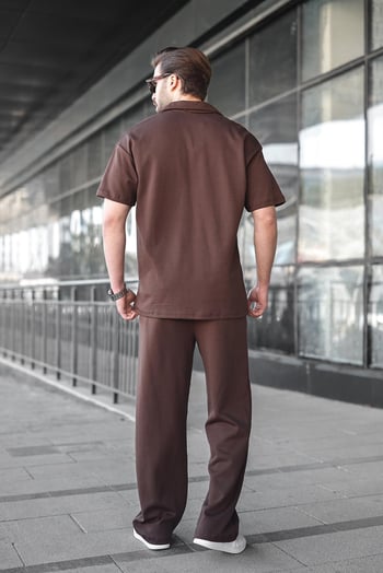 Acı Kahverengi Polo Yaka Erkek Alt Üst Takım E7356