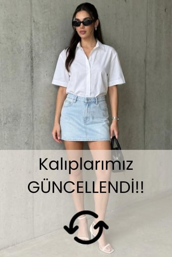 Buz Mavi Mini Jean Etek MG2099