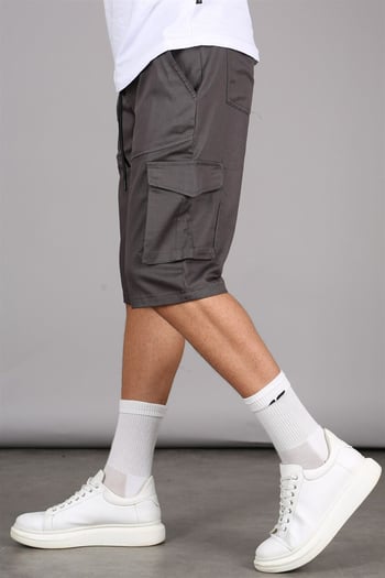 Smoke Gray Capri Shorts with Cargo Pockets 5473