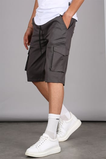 Smoke Gray Capri Shorts with Cargo Pockets 5473
