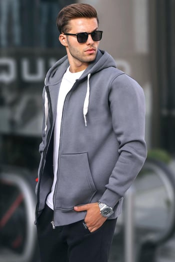 Füme Kapüşonlu Regular Fit Erkek Sweatshirt 6140