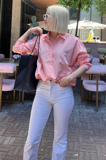 Mad Girls Pembe Oversize Gömlek MG1369