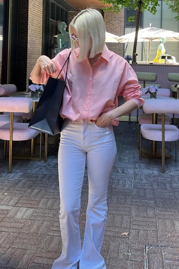 Mad Girls Pembe Oversize Gömlek MG1369