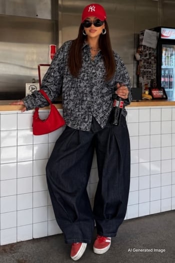Siyah Ekose Desen Oversize Kadın Gömlek MG2899