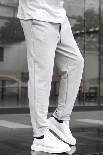 Gri Basic Waffle Kumaş Erkek Pantolon 6509