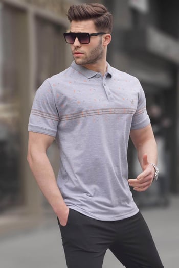 Gri Erkek Polo Yaka Tişört 6077