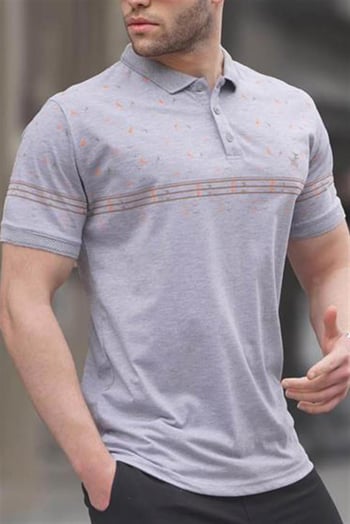 Gri Erkek Polo Yaka Tişört 6077