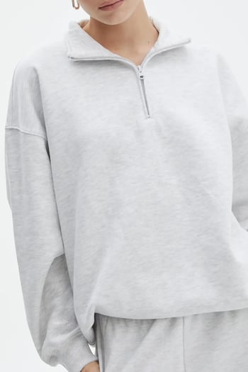 Grimelanj Fermuar Detaylı Oversize Sweatshirt MG1933