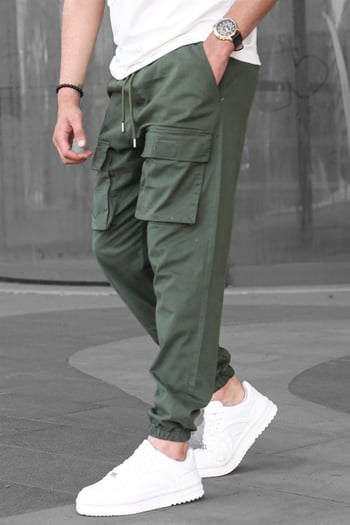 Haki Kargo Cep Erkek Jogger Pantolon 6812