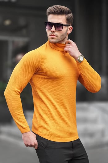 Mustard Turtleneck Knitwear Sweater 6306