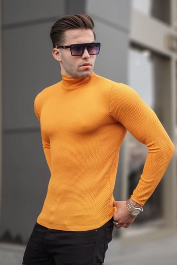 Mustard Turtleneck Knitwear Sweater 6306
