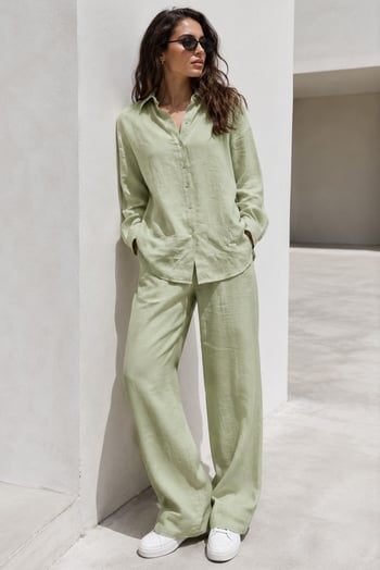 Mint Yeşili Gömlek Pantolon İkili Takım Takım MG2117