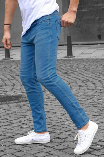 Madmext Men Skin Fit Navy Blue Jeans 5712