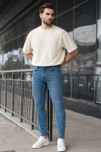 Madmext Men Skin Fit Navy Blue Jeans 5712