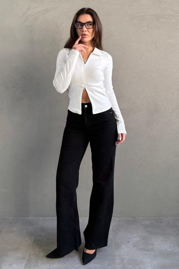 Siyah Push Up İspanyol Paça Kadın Jean MG2653 