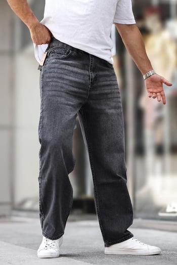 Füme Erkek Yıkamalı Baggy Jean 7216