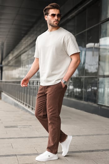 Brown Straight Fit Jeans 6312