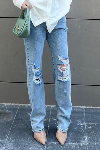 Açık Mavi Straight Fit Jean MG2031