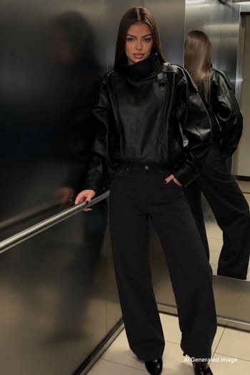 Mad Girls Black Palazzo Jeans Mg1247