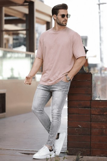 Madmext Men Skin Fit Smoke Gray Jeans MDX9006