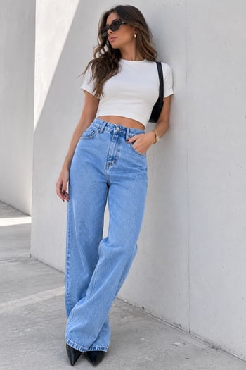 Mad Girls Blue Palazzo Jeans Mg1154