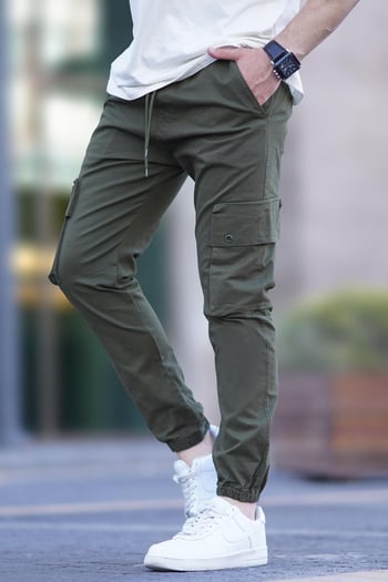Men Khaki Cargo Trousers 5647