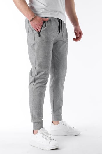 Gri Cep Detaylı Jogger Pantolon 5484
