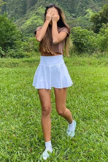 Women White Pleated Basic Mini Tennis Skirt