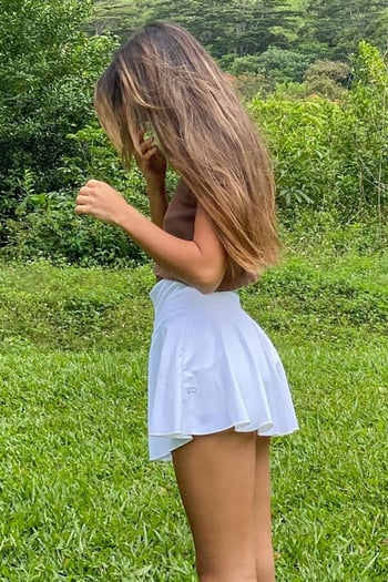 Women White Pleated Basic Mini Tennis Skirt