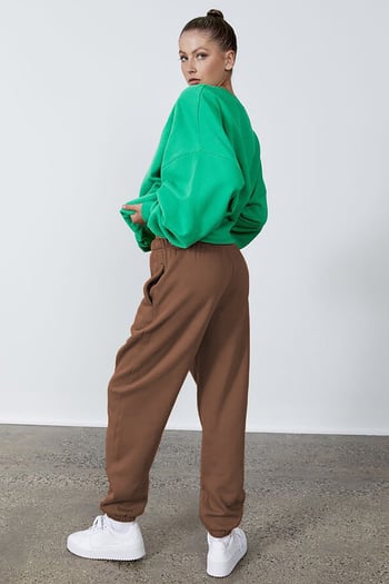 Women Camel Oversize Sweatpants MG1235