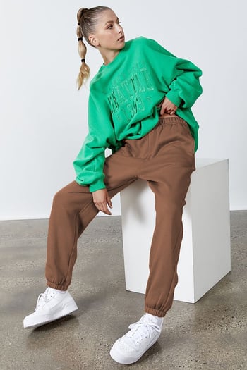 Women Camel Oversize Sweatpants MG1235